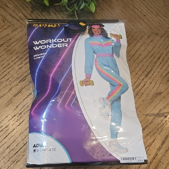 Spirit Vibrant 80s Workout Jumpsuit Size S NEW Condition - Picture 2 of 8
